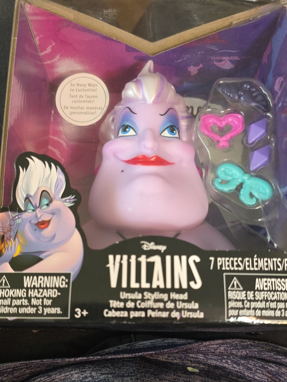 Disney Ursula Styling Head - Purple, Teal, Pink Accents